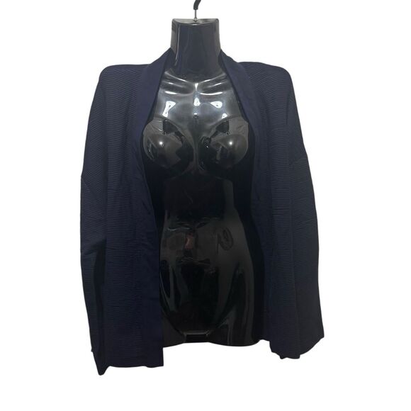 Massimo Dutti Women's Navy Blue Open Front Cardigan Size‎ L